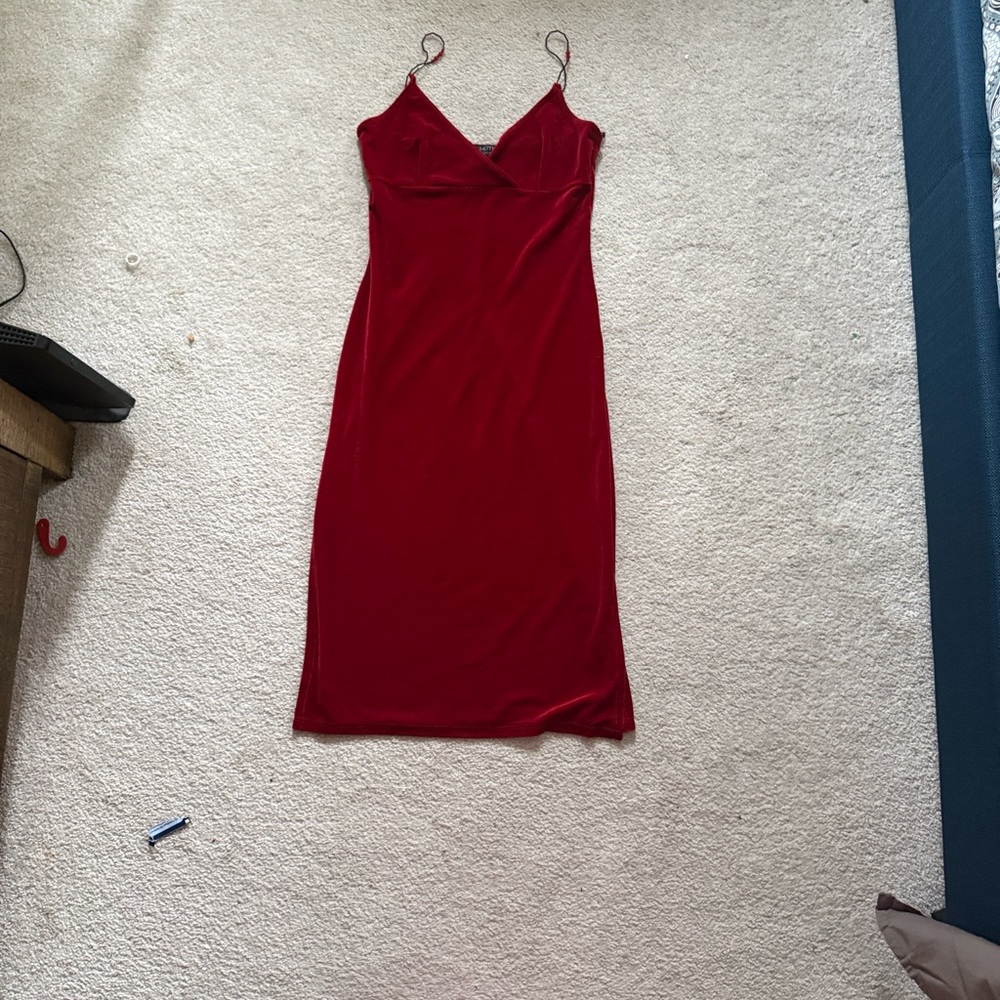 Hot Kiss Vibrant Red Midi Dress